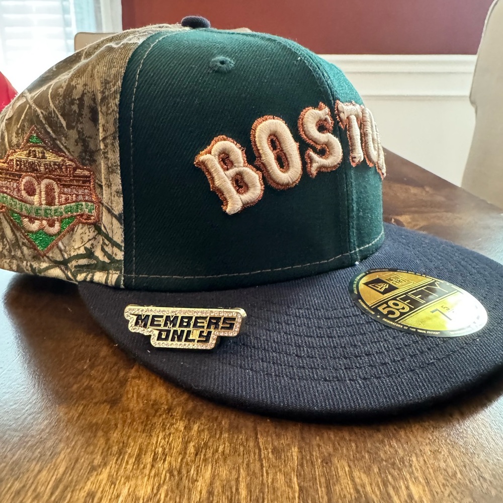 New Era Boston Green and Black Hat